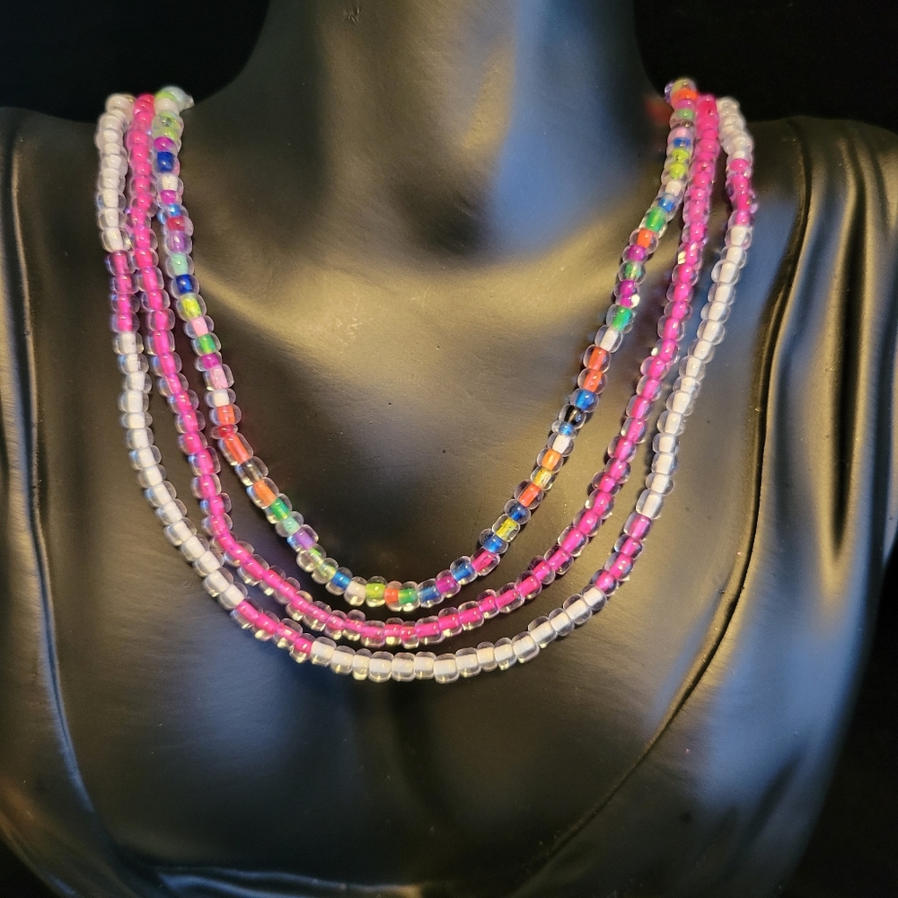 3 Individual Beaded Necklace Set